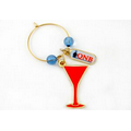 Etched Soft Enamel Wine Charm